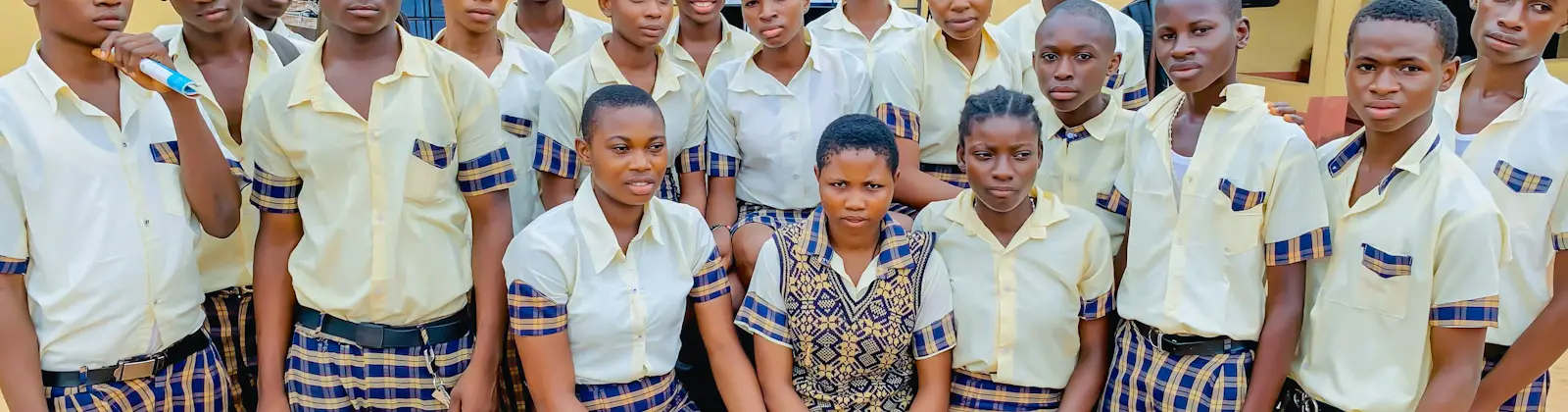 A group of Zion Schools students on campus