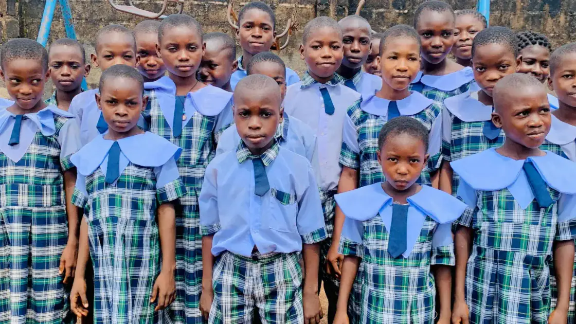 Zion Primary School pupils on campus